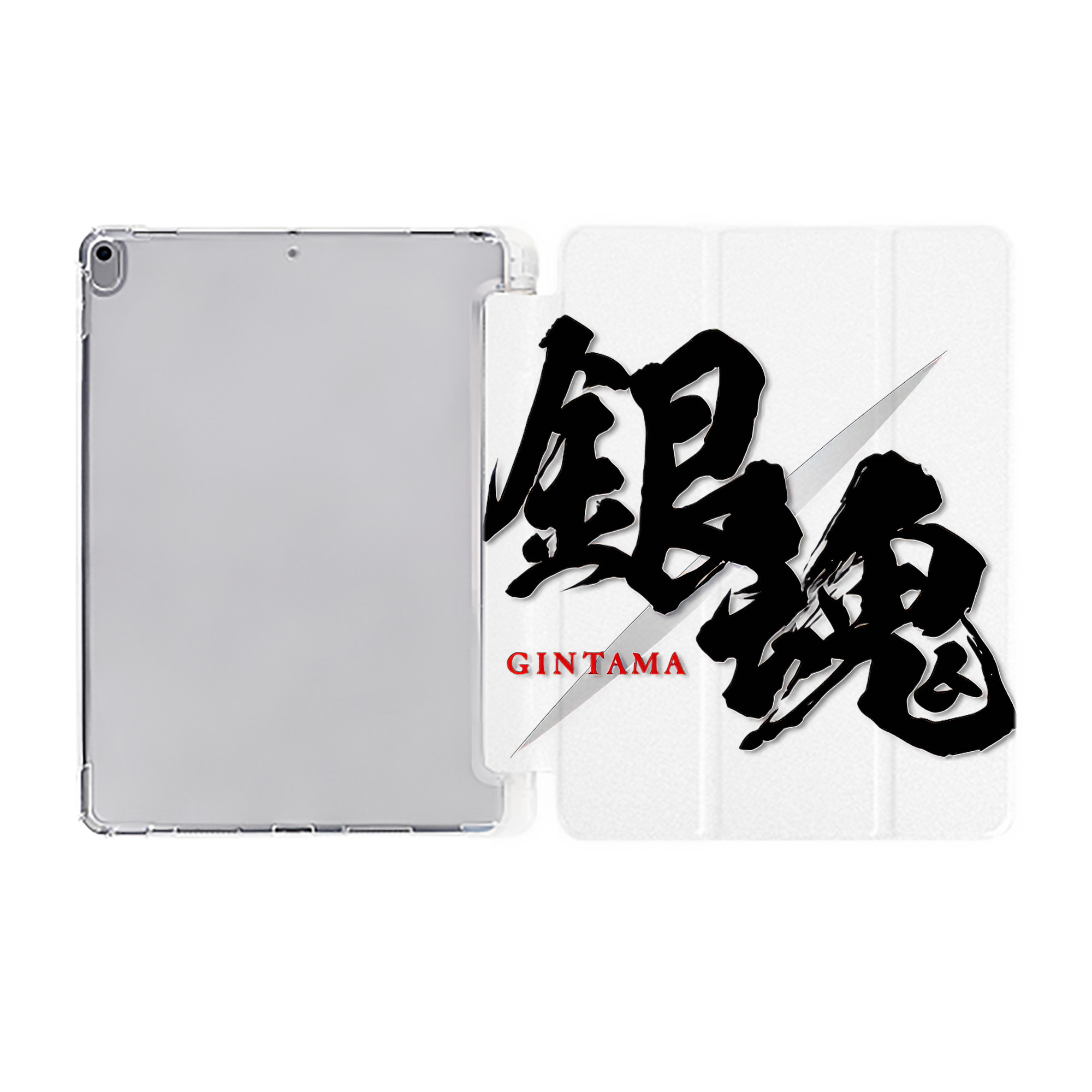 ぎんたま 坂田銀時（さかたぎんとき） 神楽 志村新八（しむら しんぱち） GINTAMA Sakata Gintoki Kagura Shimura Shinpachi IPad ケース ペン収納付き 三つ折りスタンド PUレザー×シリコン 対応機種9.5/10.5/10.9インチ